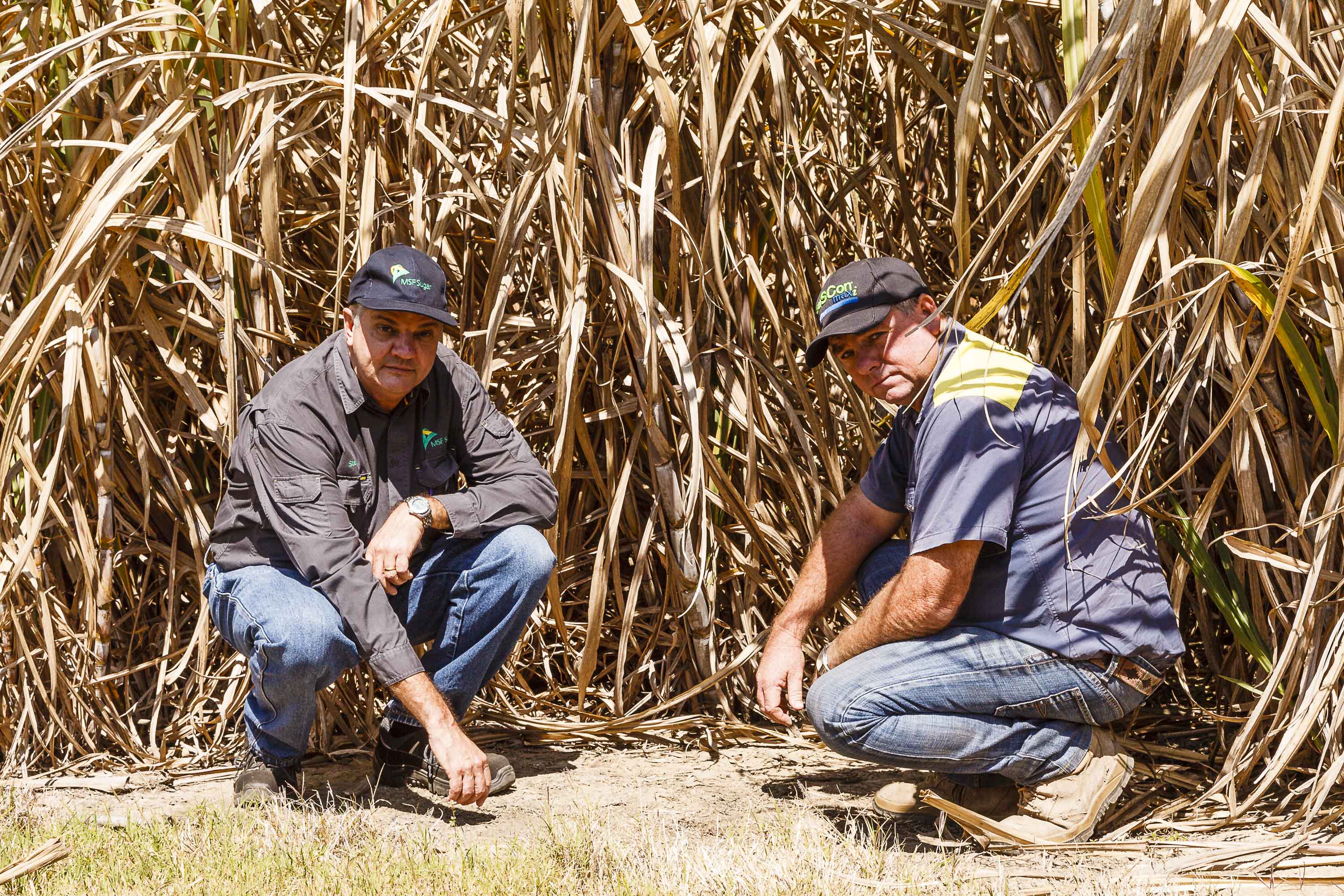 Water Crisis: MSF Sugar General Manager Maryborough Stewart Norton (pictured left) and Maryborough canegrower Jeff Atkinson (pictured right) believe the region’s cane industry faces a grim future unless new water storage is built. 