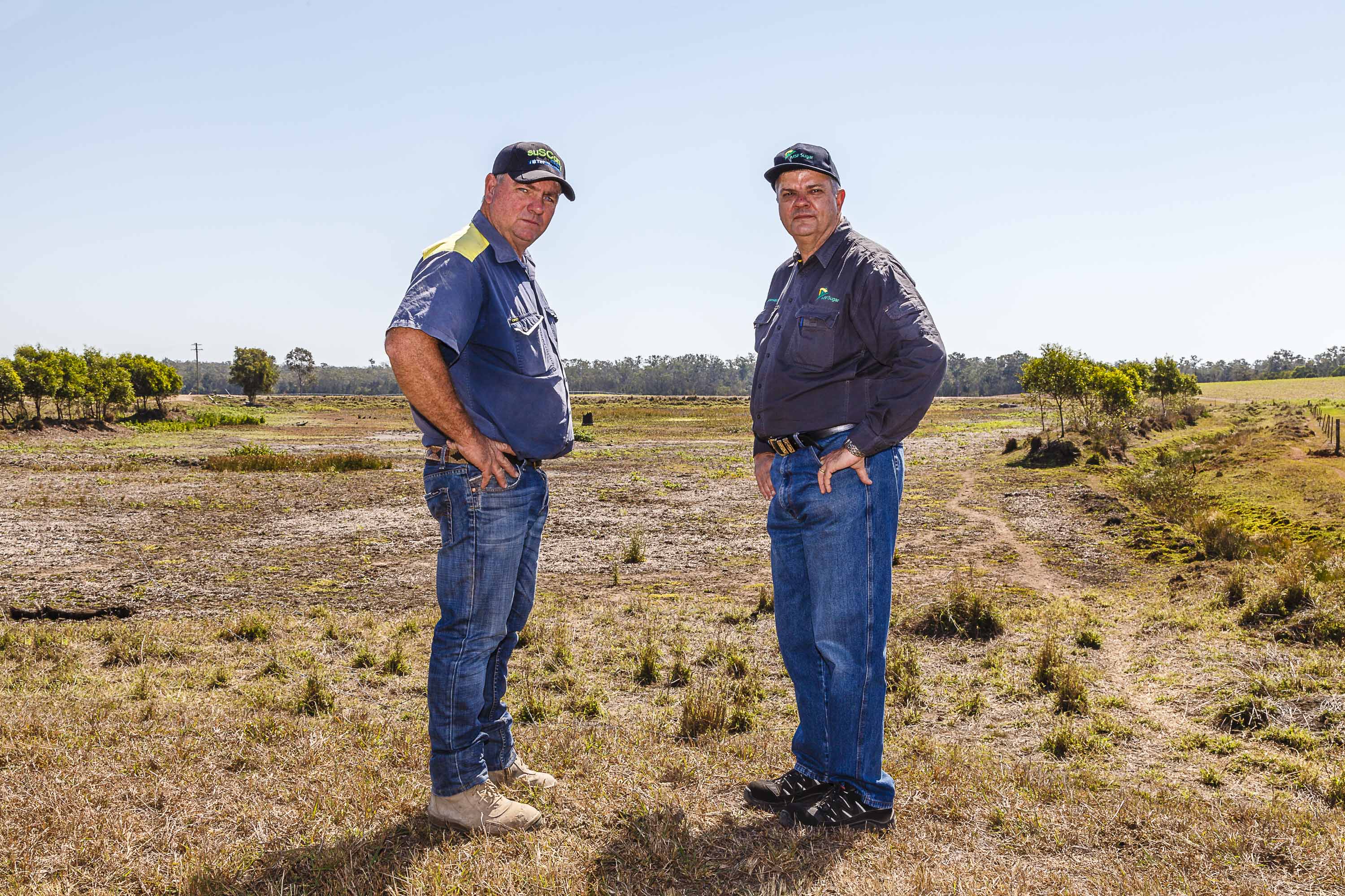 Water Crisis: MSF Sugar General Manager Maryborough Stewart Norton (pictured left) and Maryborough canegrower Jeff Atkinson (pictured right) believe the region’s cane industry faces a grim future unless new water storage is built. 